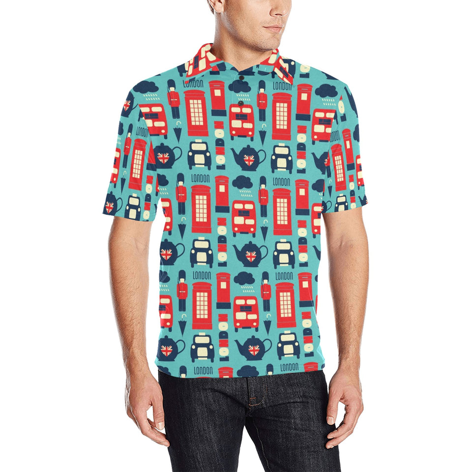 British Pattern Print Design 04 Men's All Over Print Polo Shirt