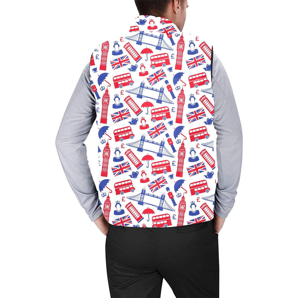 British Pattern Print Design 01 Men's Padded Vest