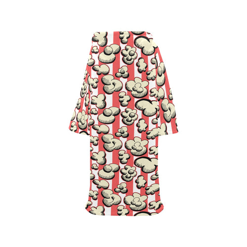 Popcorn Pattern Print Design 05 Blanket Robe with Sleeves