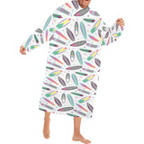 Surfboard Pattern Print Design 04 Blanket Robe with Sleeves