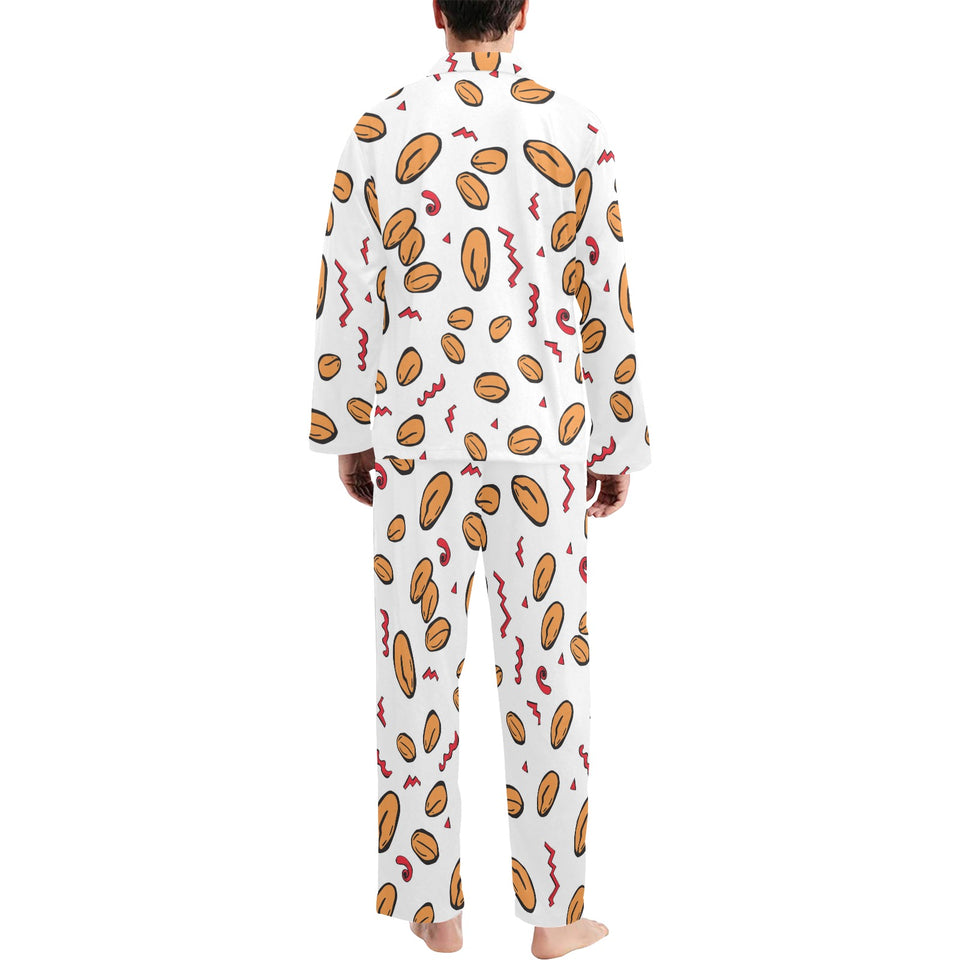 peanuts pattern background Men's Long Pajama Set