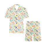 Tennis Pattern Print Design 03 Men's V-Neck Short Pajama Set