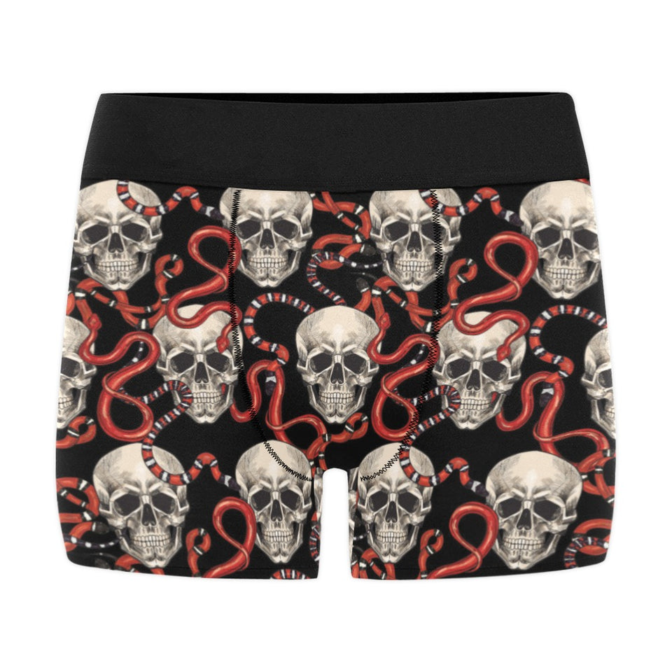 Red snake skull pattern Men's All Over Print Boxer Briefs Men's Underwear