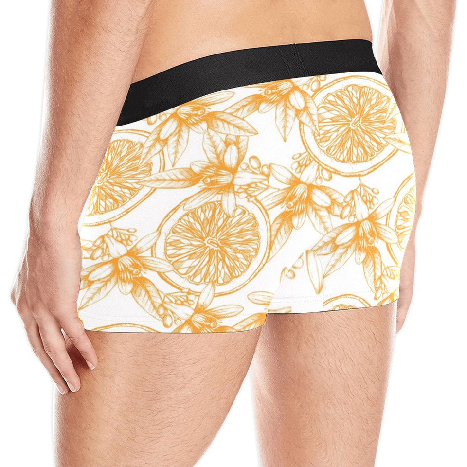 hand drawn orange fruit pattern Men's All Over Print Boxer Briefs Men's Underwear