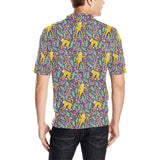Cute yellow monkey leaves pattern Men's All Over Print Polo Shirt