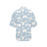 Cute polar bears Christmas decoration pattern Women's All Over Print Hawaiian Shirt