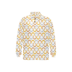 Horseshoes Pattern Print Design 03 Men's Long Sleeve Polo Shirt