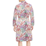 Coral Reef Pattern Print Design 03 Men's Long Sleeve Belted Night Robe