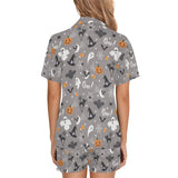 Halloween design pattern Women's V-Neck Short Pajama Set
