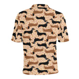 Dachshund decorative background Men's All Over Print Polo Shirt