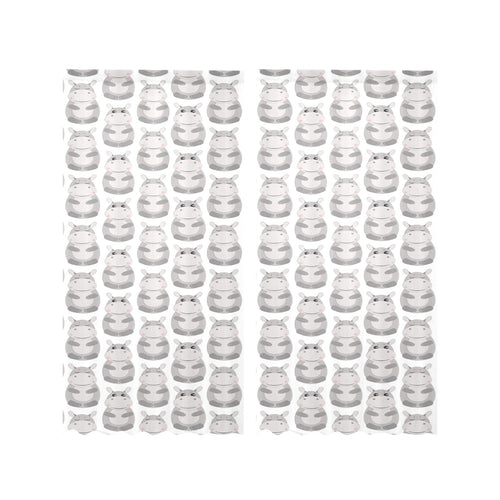Hippopotamus Pattern Print Design 05 Gauze Curtain