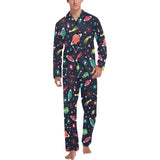 colorful space pattern planet star Men's Long Pajama Set