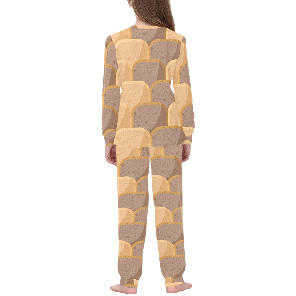 Bread Toast Pattern Print Design 04 Kids' Boys' Girls' All Over Print Pajama Set