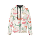 Cute whale pattern Women's Padded Hooded Jacket