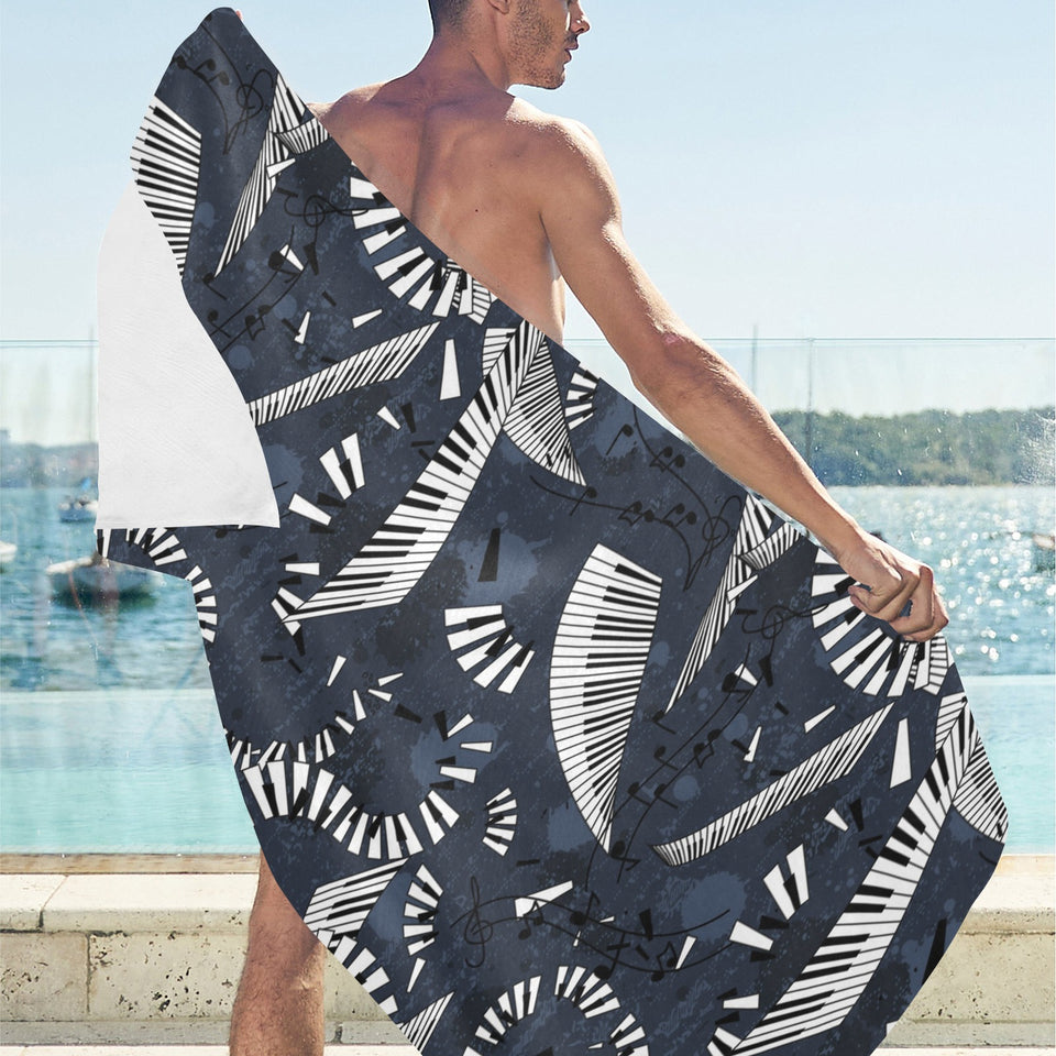Piano Pattern Print Design 02 Beach Towel