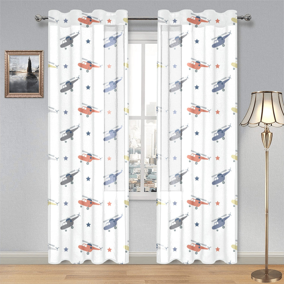 Cute helicopter star pattern Gauze Curtain
