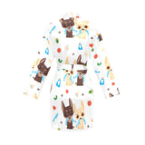 Cute Chihuahua dog pattern Women's Long Sleeve Belted Night Robe