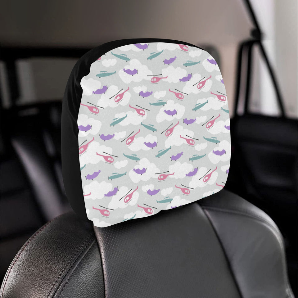 Helicopter plane pattern Car Headrest Cover