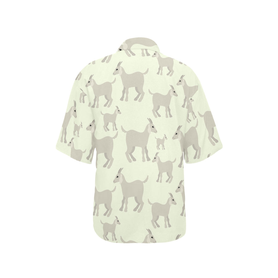 Little young goat pattern Women's All Over Print Hawaiian Shirt