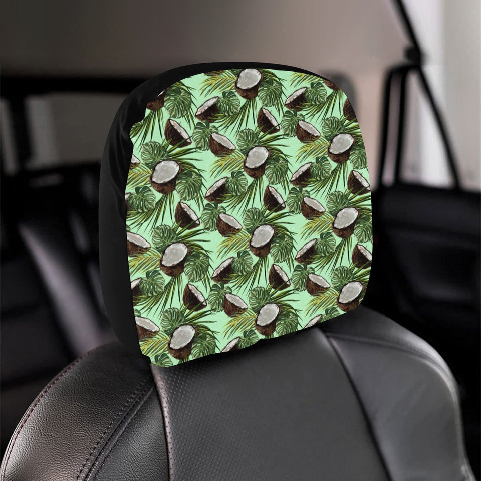 Coconut Pattern Print Design 02 Car Headrest Cover