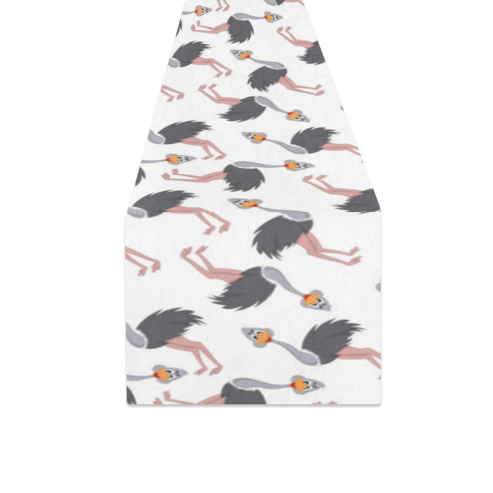 Ostrich Pattern Print Design 02 Table Runner