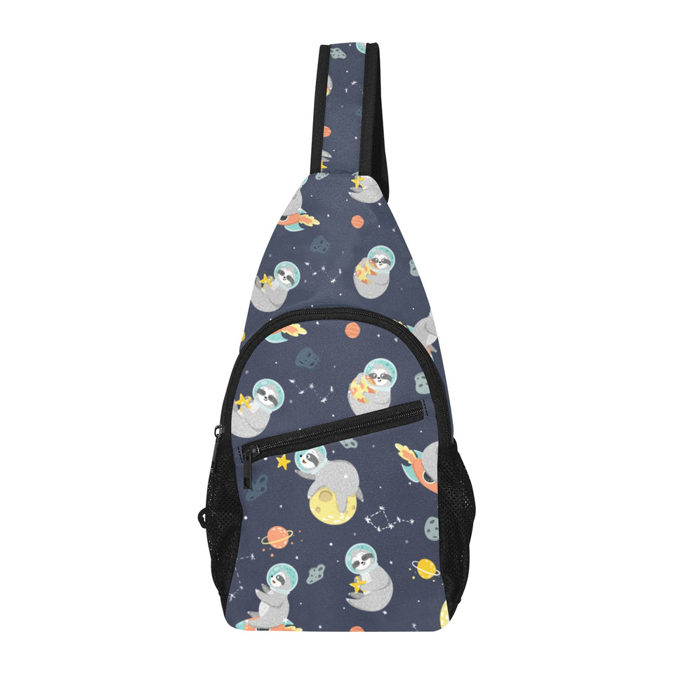 Cute sloth astronaut star planet rocket pattern All Over Print Chest Bag
