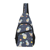 Cute sloth astronaut star planet rocket pattern All Over Print Chest Bag