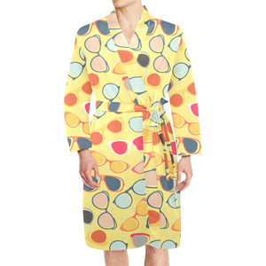 Sun Glasses Pattern Print Design 05 Men's Long Sleeve Belted Night Robe