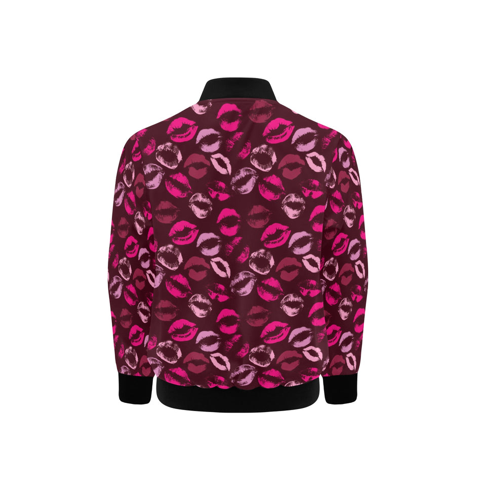 Lips Pattern Print Design 03 Kids' Boys' Girls' Bomber Jacket
