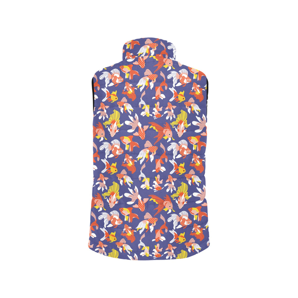 Goldfish Pattern Print Design 04 Women's Padded Vest