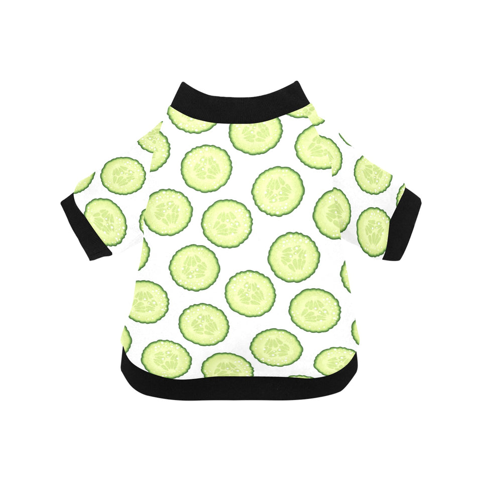 Cucumber slices pattern All Over Print Pet Dog Round Neck Fuzzy Shirt