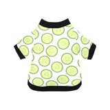 Cucumber slices pattern All Over Print Pet Dog Round Neck Fuzzy Shirt