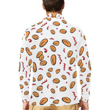 peanuts pattern background Men's Long Sleeve Polo Shirt