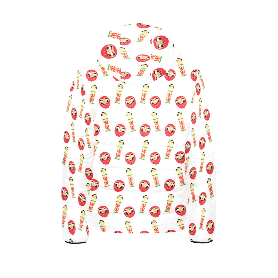 Daruma japanese wooden doll Kids' Boys' Girls' Padded Hooded Jacket