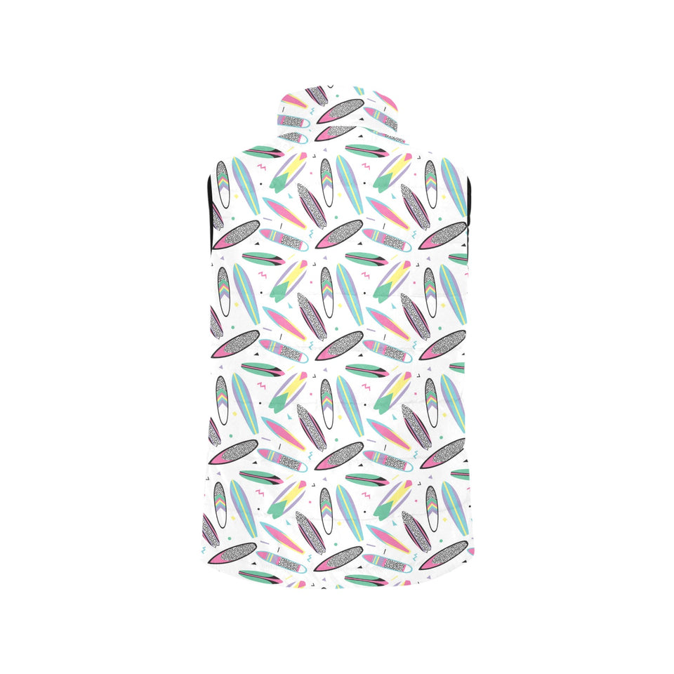 Surfboard Pattern Print Design 04 Women's Padded Vest
