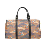 Bonsai bamboo stork japanese pattern brown theme Travel Bag