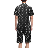 Engine Piston Black Theme Pattern Print Design 03 Men's V-Neck Short Pajama Set