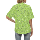 Slices of Lime pattern Women's All Over Print Hawaiian Shirt