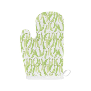 Green Peas Pattern Print Design 03 Heat Resistant Oven Mitts