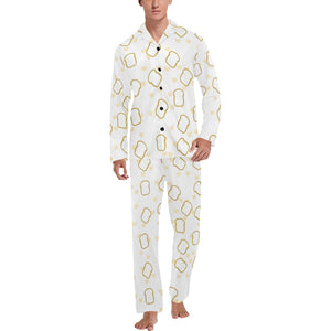 Bread Toast Pattern Print Design 01 Men's Long Pajama Set