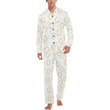 Bread Toast Pattern Print Design 01 Men's Long Pajama Set
