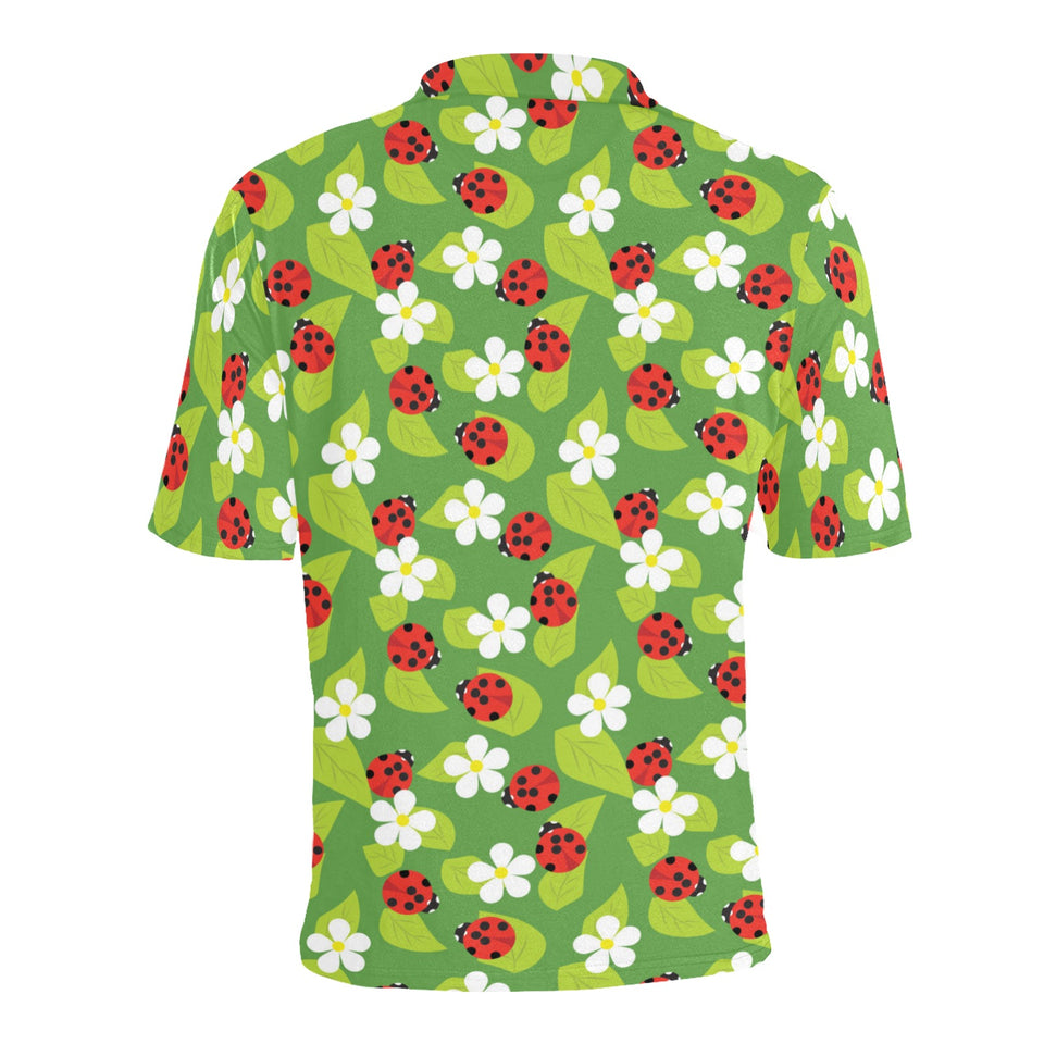 Ladybug Pattern Print Design 01 Men's All Over Print Polo Shirt