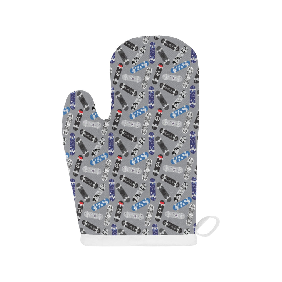 Skate Board Pattern Print Design 03 Heat Resistant Oven Mitts