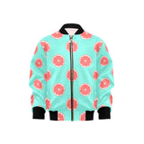 Grapefruit green background Kids' Boys' Girls' Bomber Jacket