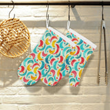 Colorful moon pattern Heat Resistant Oven Mitts