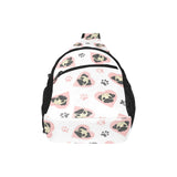Cute pugs pink heart paw pattern All Over Print Chest Bag