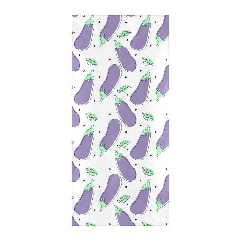 Eggplant Pattern Print Design 05 Beach Towel