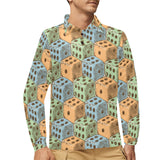 Dice Pattern Print Design 05 Men's Long Sleeve Polo Shirt