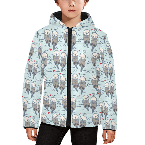 Lovely Sea Otter Pattern Kids' Boys' Girls' Padded Hooded Jacket