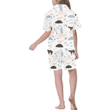 Polar bears star poka dot pattern Kids' Boys' Girls' V-Neck Short Pajama Set
